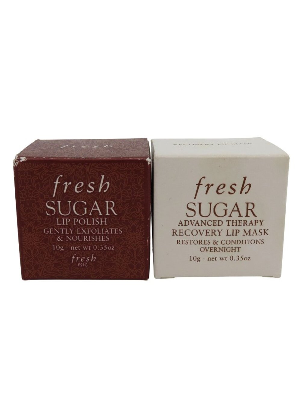 Fresh Sugar Set of Lip Polish and Recovery Lip Mask .35oz NEW Open Box Unused